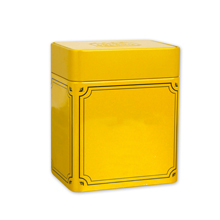 tea tin with yellow painting