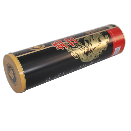 caja de lata de alimento para peces ronda