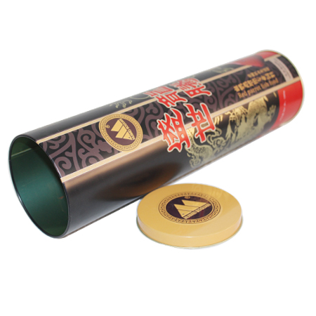 caja de lata de alimento para peces ronda