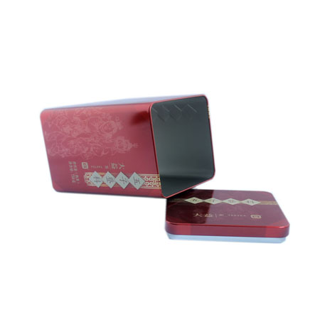 Impreso de metal latas de té cuadrada