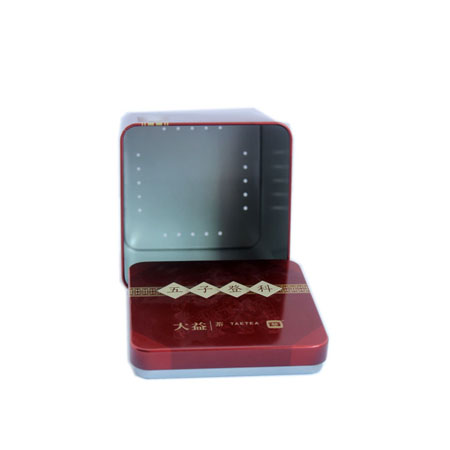 Impreso de metal latas de té cuadrada