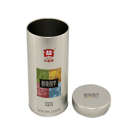 té latas redondas de embalaje