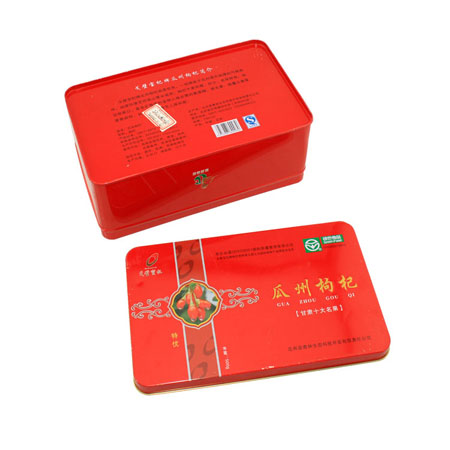 envase de lata de comida rectangular