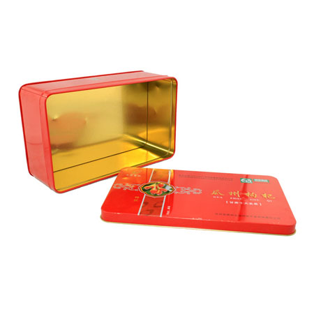 envase de lata de comida rectangular