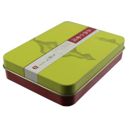 caja de la lata de té rectangular portátil