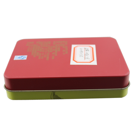 caja de la lata de té rectangular portátil
