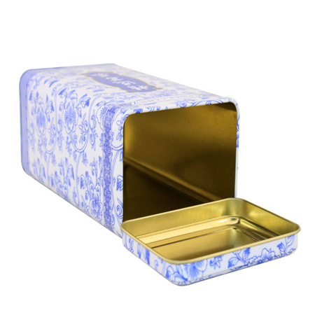 en blanco de estaño té latas de té vacía