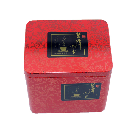 lata roja caja de lata de té