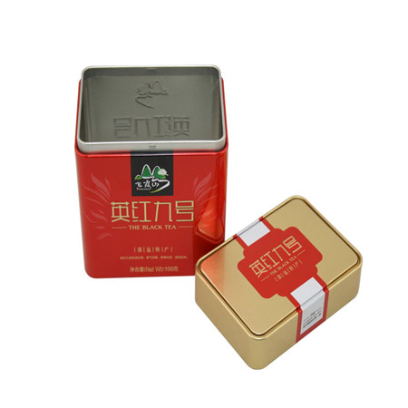 100g caja de metal lata de té negro