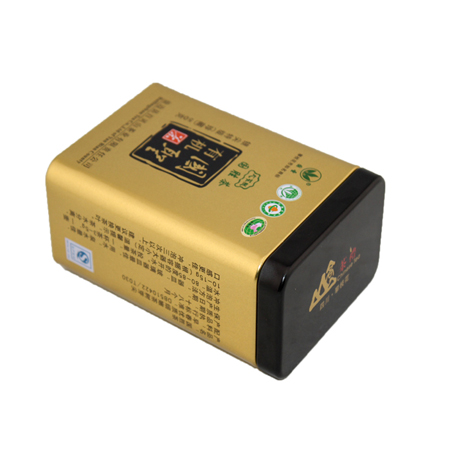 café envase de lata rectangular