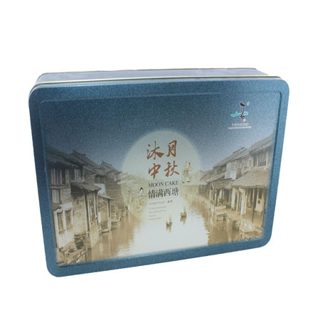 caja de lata mooncake rectangular