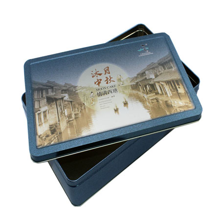 caja de lata mooncake rectangular