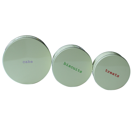 3 set latas cajas de lata de comida