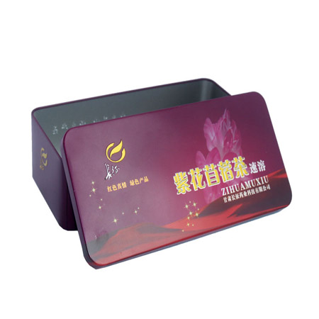 caja de hojalata impresión personalizada té instantáneo