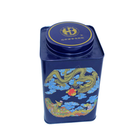 cuadrada de hojalata té puede