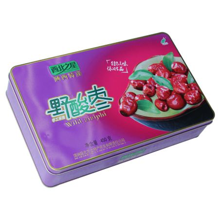 caja de hojalata de almacenamiento azufaifo vacío