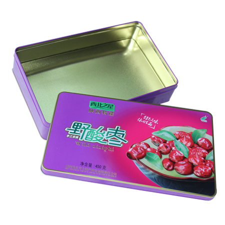 caja de hojalata de almacenamiento azufaifo vacío