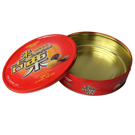 almacenamiento aperitivos lata redonda