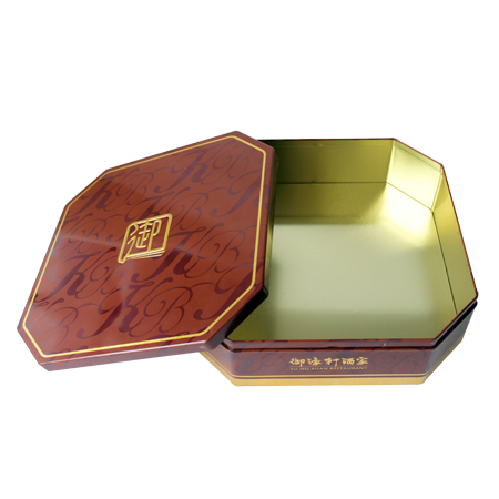 octangon estaño de almacenamiento mooncake