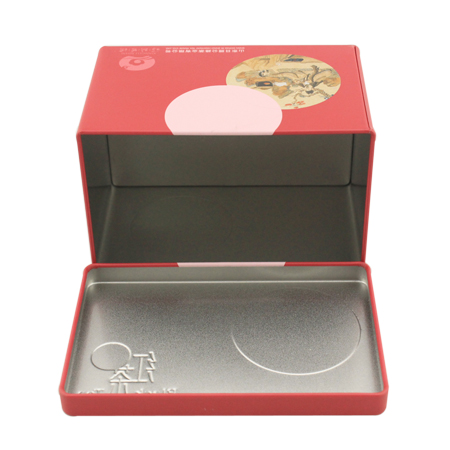 caja de lata de té negro rectángulo