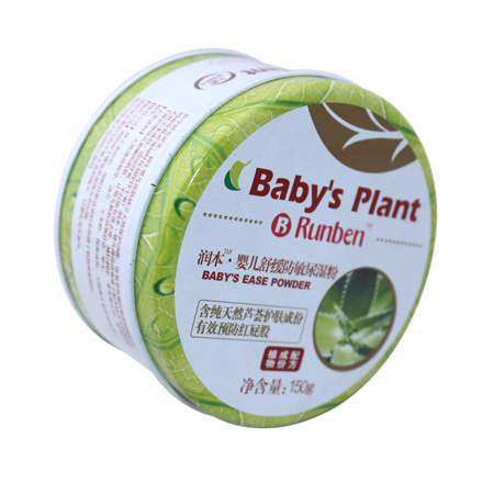 bebé redondo estaño talco