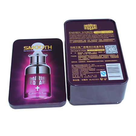 caja de lata de productos de cuidado del cabello