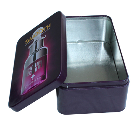 caja de lata de productos de cuidado del cabello