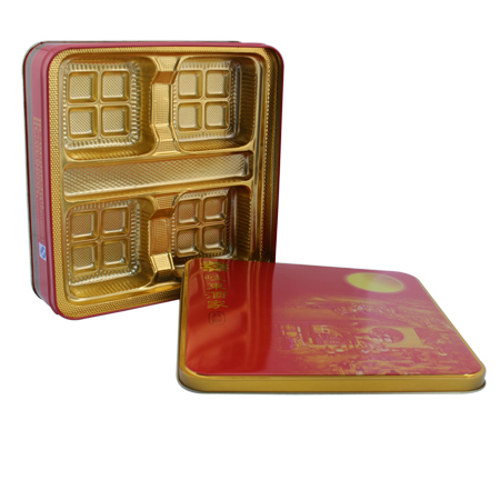 pastel de luna tradicional bandeja cuadrada