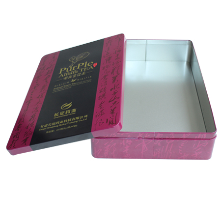 hermética lata de té rectangular