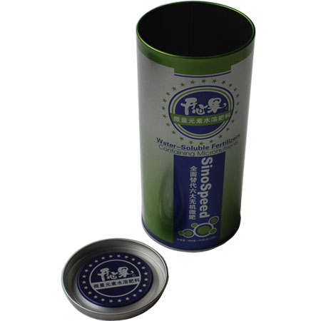 latas paquete de alimentos redondas