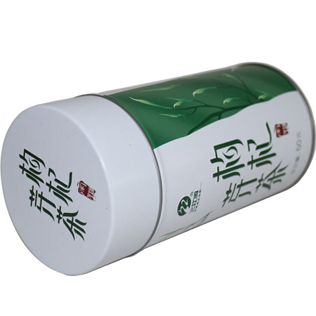 lata de té brote ronda puede