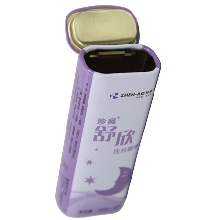 caja de lata de menta rectángulo