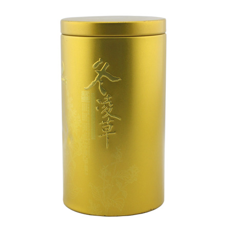 paquete de té redonda lata