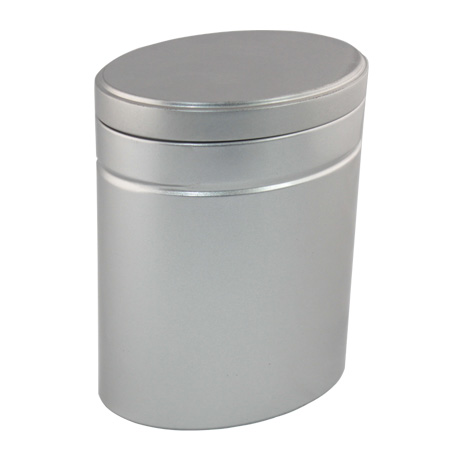 caja de hojalata de almacenamiento té ovalada
