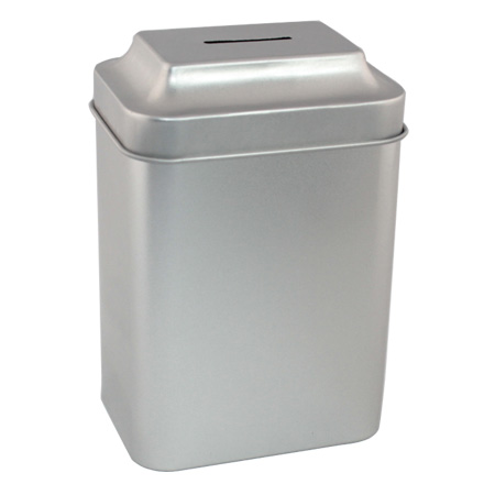 lata rectangular moneda puede