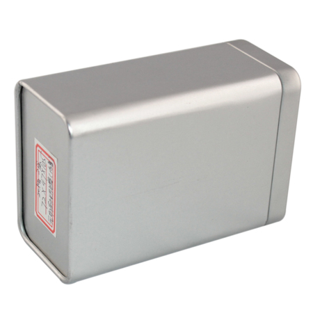 caja metálica rectangular de hojalata