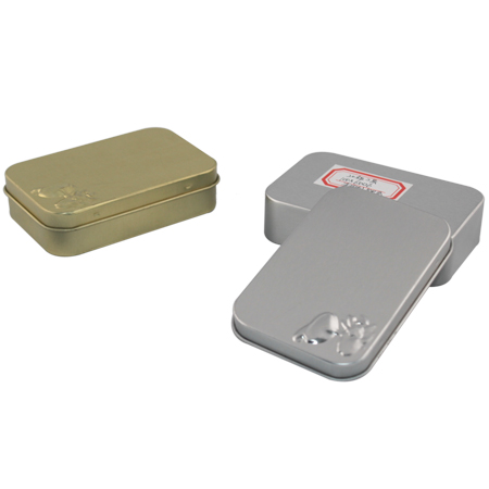 caja de lata de menta plata