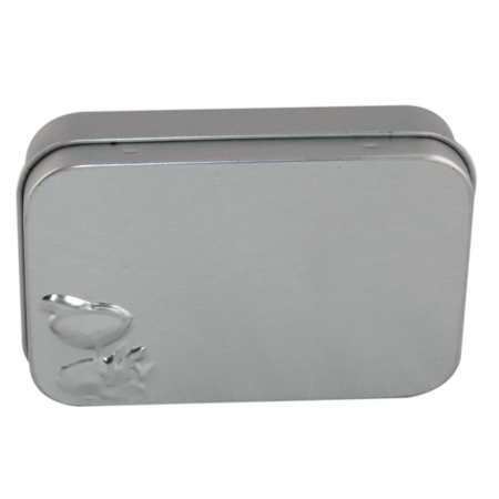 caja de lata de menta plata