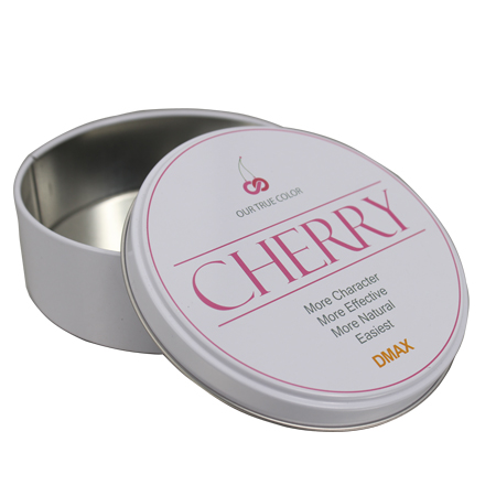 caja de hojalata cereza redonda