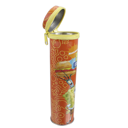 caja de lata cremallera redonda