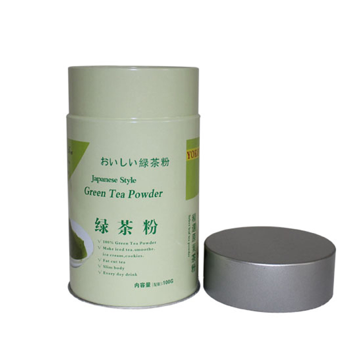 green tea powder tins
